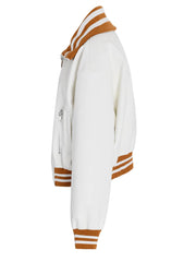 Striped Edges Faux Leather Jacket