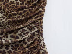 Animal Print Silk Mesh Dress