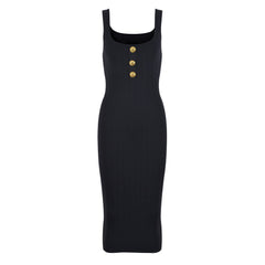 Slim Fit U-Neck Strap Knit Dress