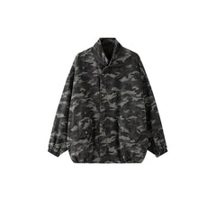 Casual Zip Up Loose Camouflage Jacket