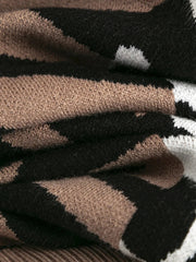 Casual Animal Print Loose Knitted Sweater