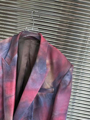 Multicolor Tie-Dye Single-Breasted Loose Blazer