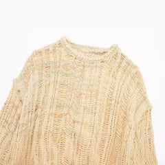 Casual Hollowed Out Knitted Sweater