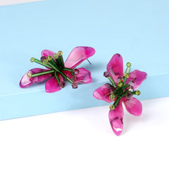 Acrylic Retro Flower Earrings