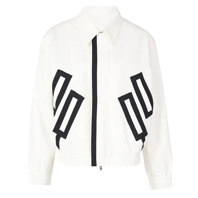 Contrast Accents Zip-Up Jacket