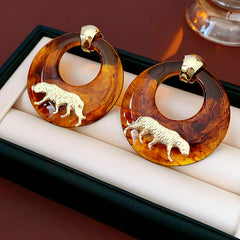 Tiger Geometric Vintage Earrings