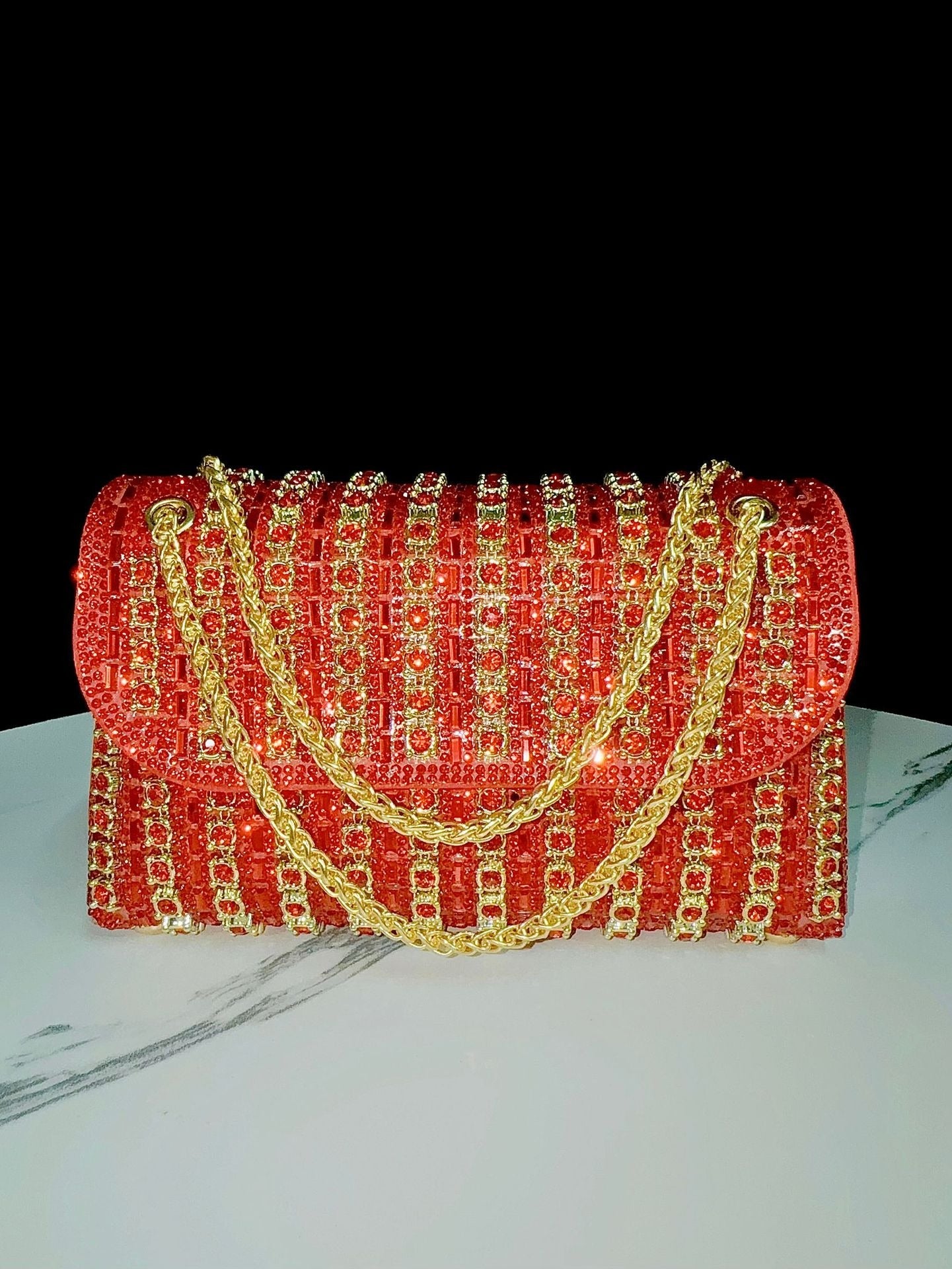 Diamond Inlaid Chain Crossbody Bag