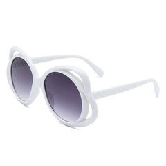 Oval Hollow Frame Sunglasses