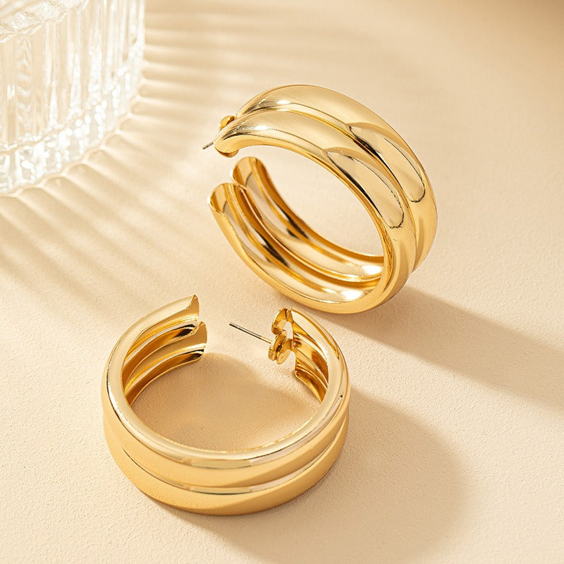 Geometric Circle Alloy Earrings