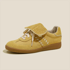 Retro Lace Up Flat Bottom Sneakers