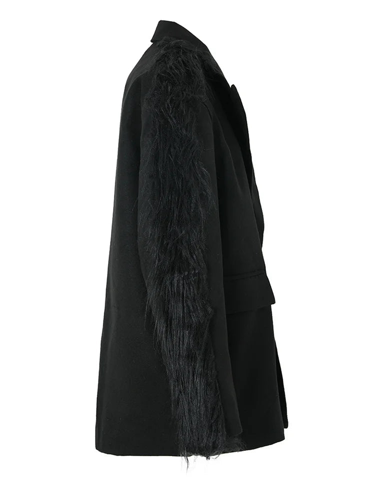 Furry Sleeves Loose Fit Jacket