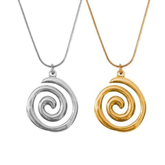 Stainless Steel Spiral Pendant Necklace