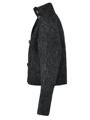 Strap Closure Woolen Short Coat