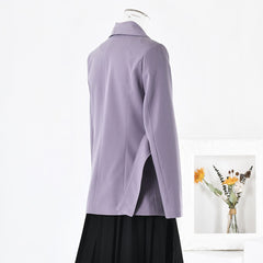 Purple Chest Wrap Soft Collar Coat