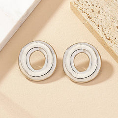 Circular Plated Stud Earrings