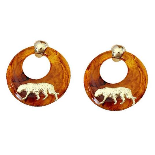 Tiger Geometric Vintage Earrings