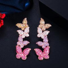 Colorful Butterfly Zircon Earrings