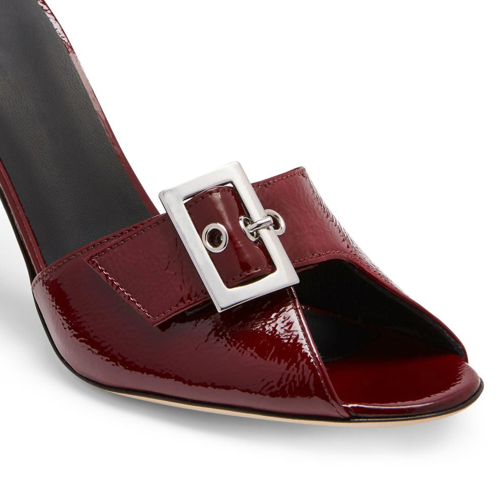 Open Toe Buckle Stiletto Mule Sandals