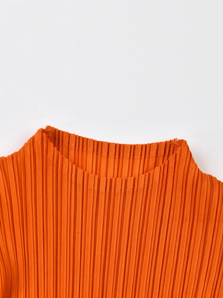 Orange Tassel Pleated Dress