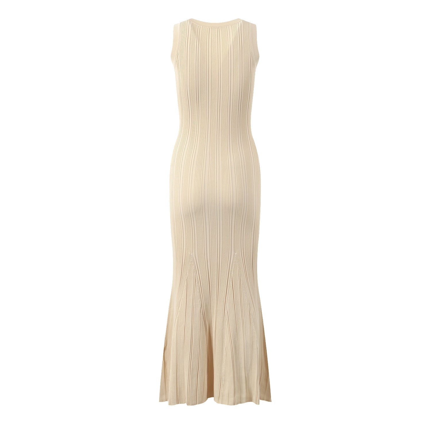 Single Breasted Slim Fit Knitted Maxi Dress