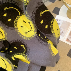 Smiling Face Loose Knit Sweater