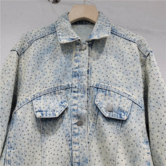 Hot Diamond Loose Short Denim Jacket