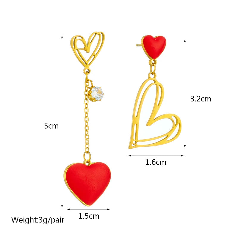 Heart Cascade Dangling Earrings