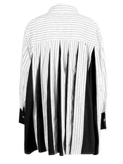 High-End Stripe Patchwork Casual Shirt