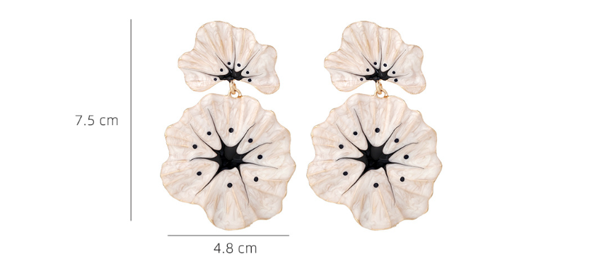 Alloy Drip Oil Flower Earrings