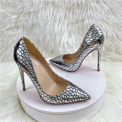 Stone Pattern Pointed Toes Stilettos