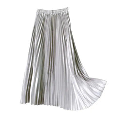 Pleated High-Waist Midi Skirt