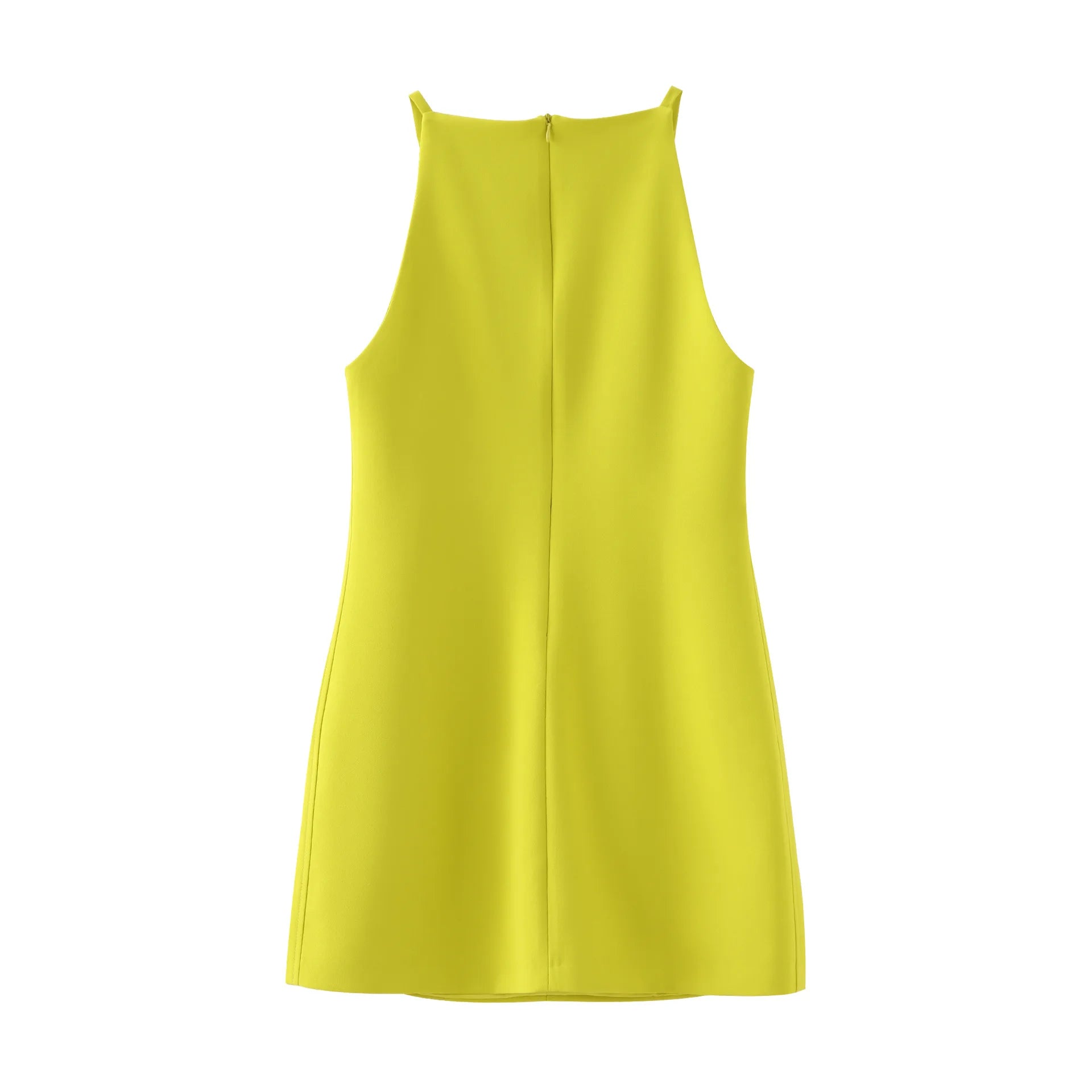 Straight Neckline Slim Fit Short Dress
