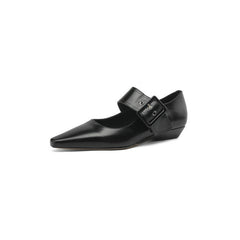 Square Toe Buckle Strap Shoes