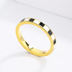 Checkerboard Minimalist Ring