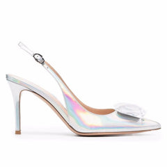 Water Diamond Pointy Toe Buckle Strap Stiletto Pumps
