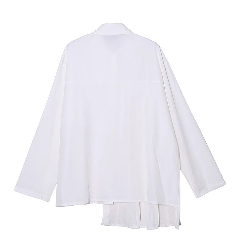 Asymmetrical Half Pleated Cotton Top