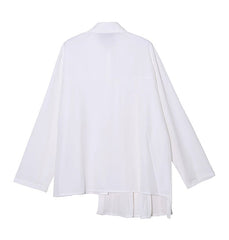 Asymmetrical Half Pleated Cotton Top