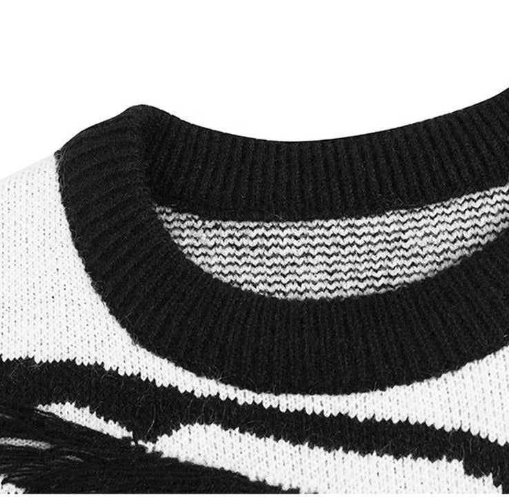 Contrast Silhouette Knit Sweater