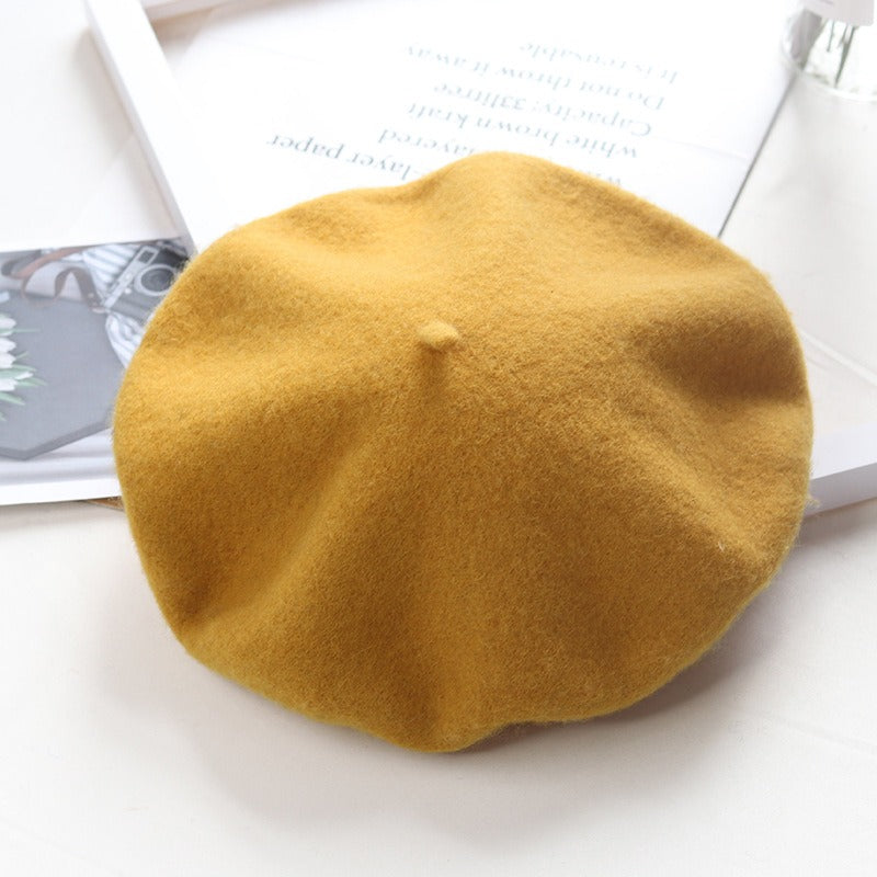 Round Top Knitted Wool Beret