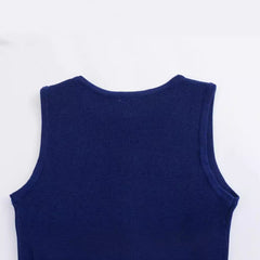 Round Neck Sleeveless Breasted Knitted Dress
