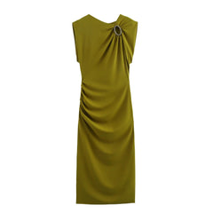 Slim Fit Green Midi Dress