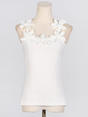 3D Flower Slim Fit Jersey Top