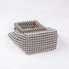 Silver Beads Top-Handle Handbag