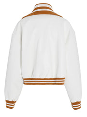 Striped Edges Faux Leather Jacket