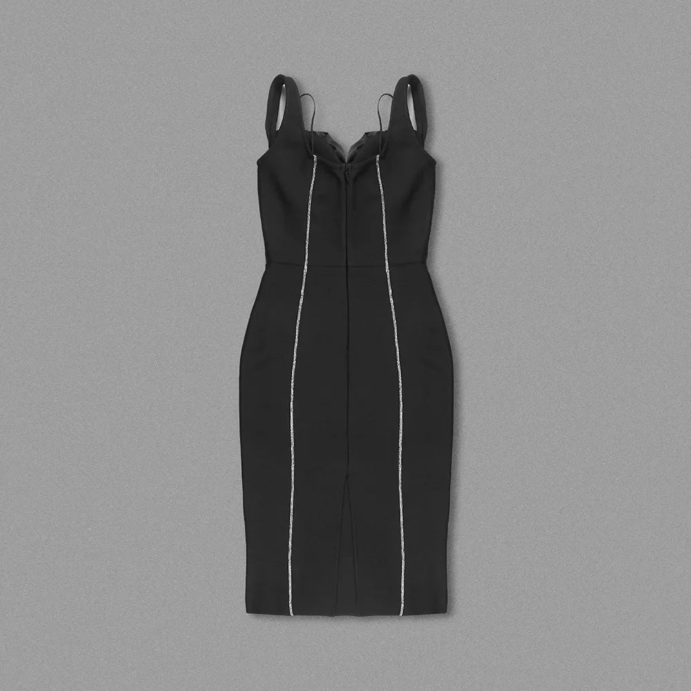 Elegant Floral Bust Bandage Midi Dress