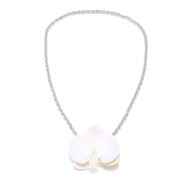 Flower Pendant Necklace + Earrings Set