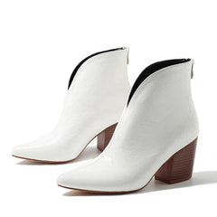Square Chunky Low Heel Ankle Boots