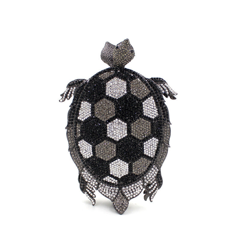 Turtle Crystal Hard Case Clutch Bag