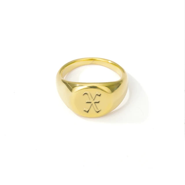 Stainless Steel A-Z Letter Initial Rings