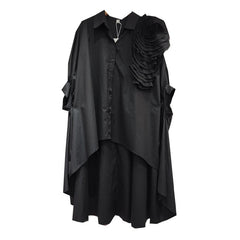 Solid Bat Sleeve Front Short Blouse